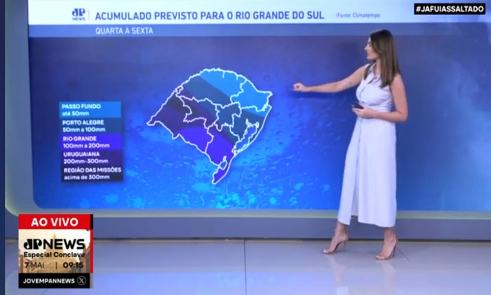 Defesa Civil alerta para chuva no Rio Grande do Sul até sexta