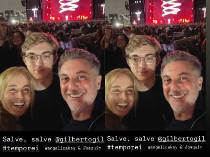 Angélica e Luciano Huck levam o filho para curtir show de Gilberto Gil no Rio