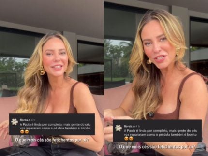 Paolla Oliveira se diverte ao responder cantadas de internautas nas redes sociais