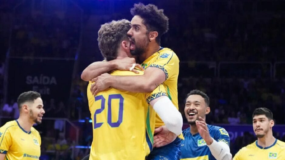 Brasil faz seu melhor jogo na Liga das Nações de vôlei e tira invencibilidade da Eslovênia