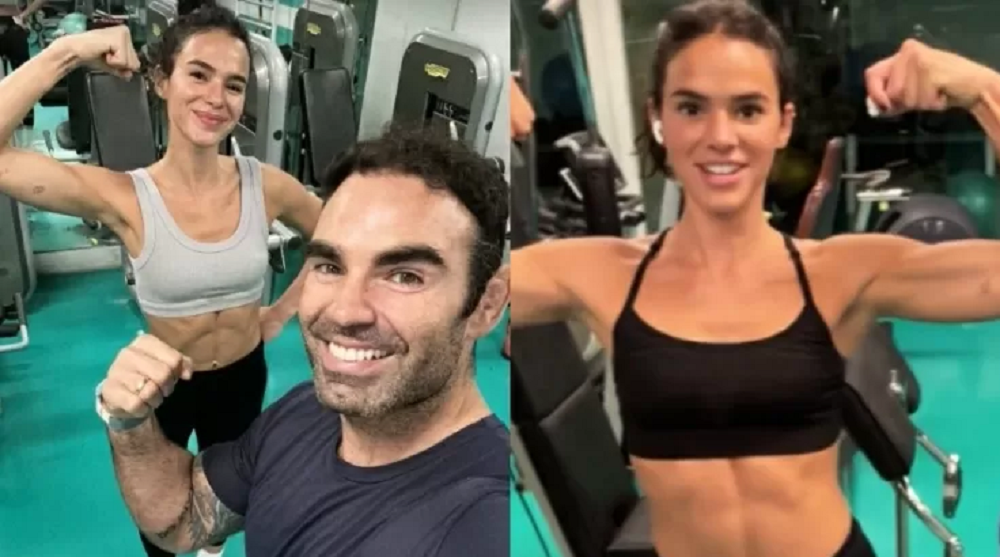 Bruna Marquezine exibe corpo tonificado em treino com personal trainer